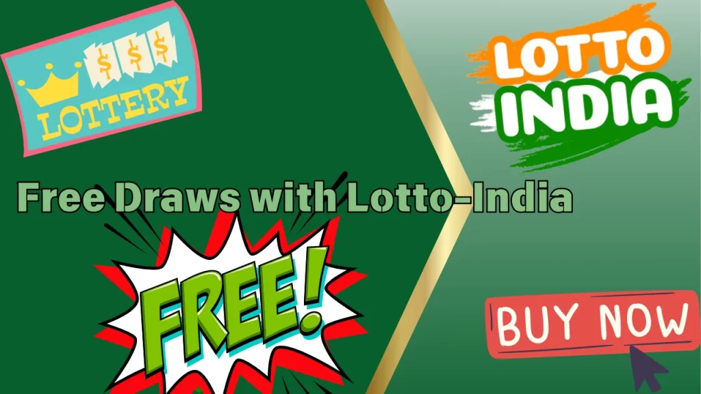 illustration text 'free draws with lotto-india'